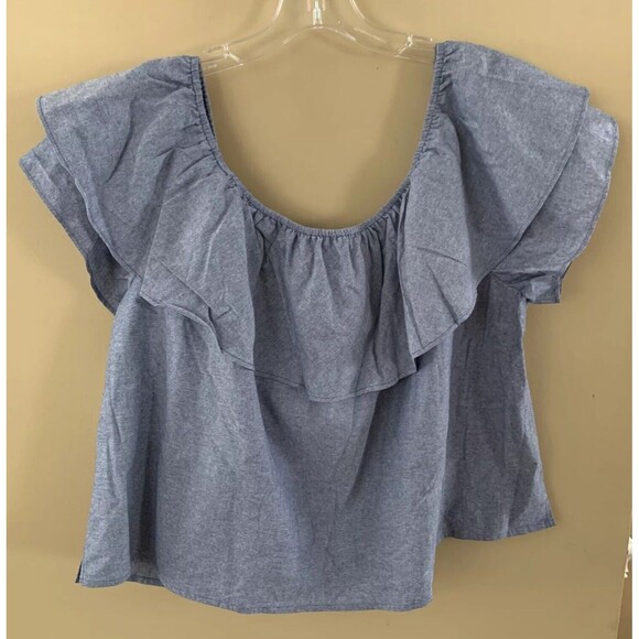 NWT JESSICA HOWARD WOMAN Size 22W Blue Off The Shoulder Blouse Top Shirt A3 - Picture 2 of 9